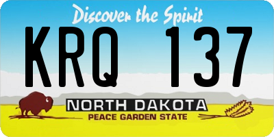 ND license plate KRQ137