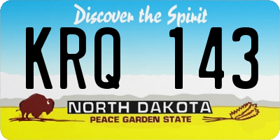 ND license plate KRQ143