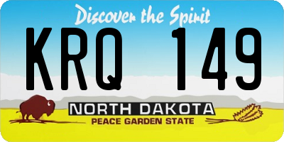 ND license plate KRQ149