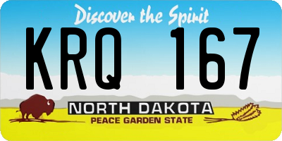 ND license plate KRQ167