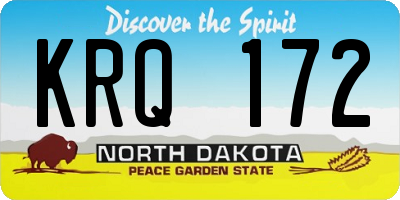 ND license plate KRQ172