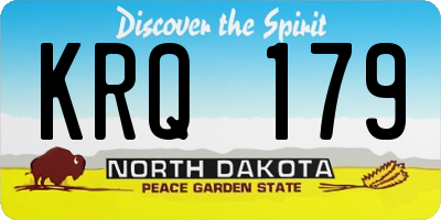 ND license plate KRQ179