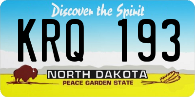 ND license plate KRQ193