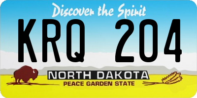 ND license plate KRQ204