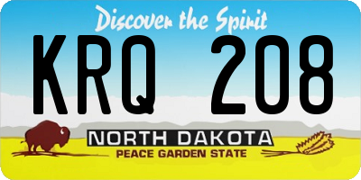 ND license plate KRQ208