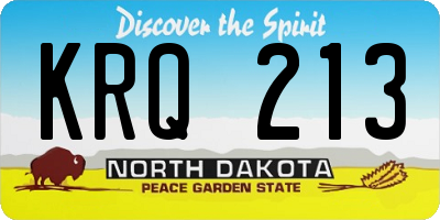 ND license plate KRQ213