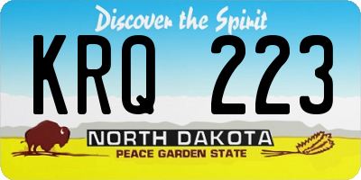ND license plate KRQ223
