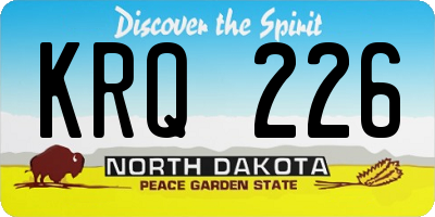 ND license plate KRQ226