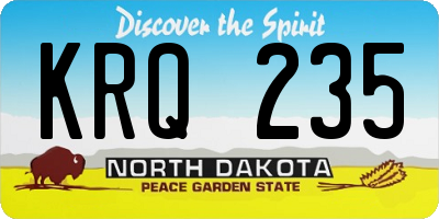 ND license plate KRQ235