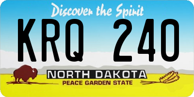 ND license plate KRQ240