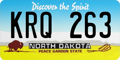 ND license plate KRQ263