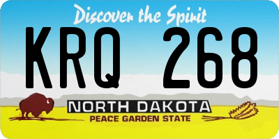 ND license plate KRQ268