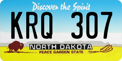 ND license plate KRQ307
