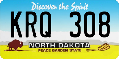 ND license plate KRQ308