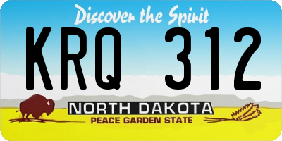 ND license plate KRQ312
