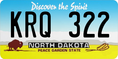 ND license plate KRQ322