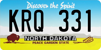 ND license plate KRQ331