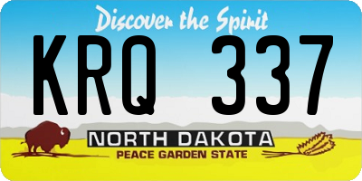 ND license plate KRQ337