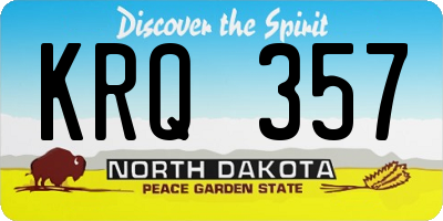 ND license plate KRQ357