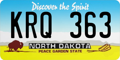 ND license plate KRQ363
