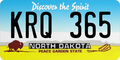 ND license plate KRQ365