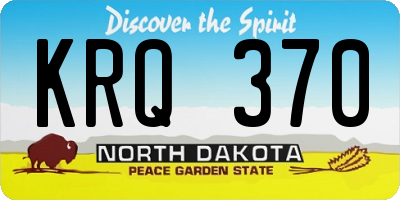 ND license plate KRQ370