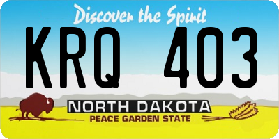 ND license plate KRQ403