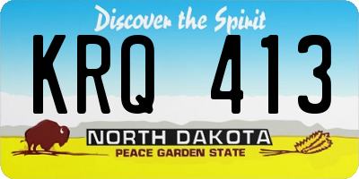 ND license plate KRQ413