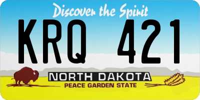 ND license plate KRQ421