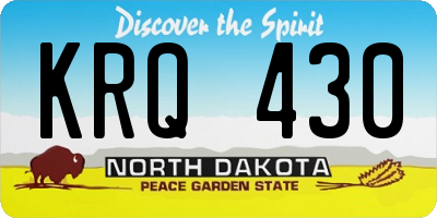 ND license plate KRQ430