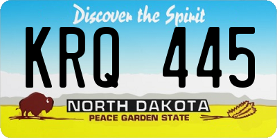 ND license plate KRQ445