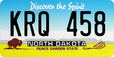 ND license plate KRQ458