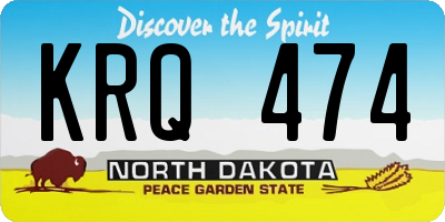ND license plate KRQ474