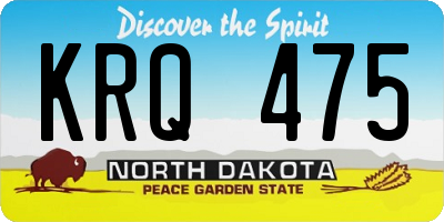 ND license plate KRQ475