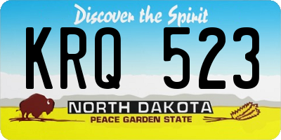 ND license plate KRQ523