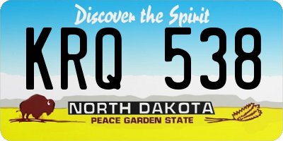 ND license plate KRQ538