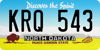 ND license plate KRQ543