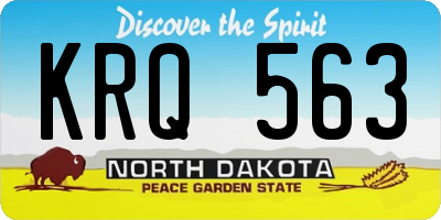 ND license plate KRQ563