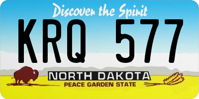 ND license plate KRQ577