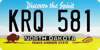 ND license plate KRQ581
