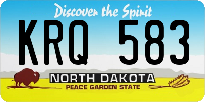 ND license plate KRQ583