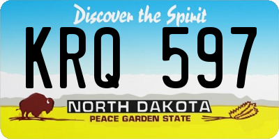 ND license plate KRQ597