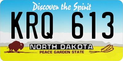 ND license plate KRQ613