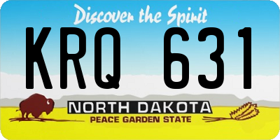 ND license plate KRQ631