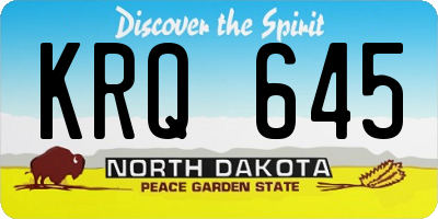 ND license plate KRQ645