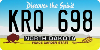 ND license plate KRQ698