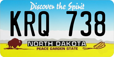 ND license plate KRQ738