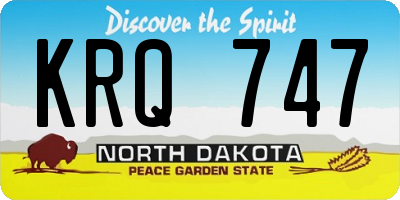 ND license plate KRQ747