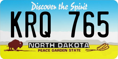 ND license plate KRQ765