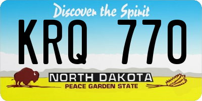 ND license plate KRQ770